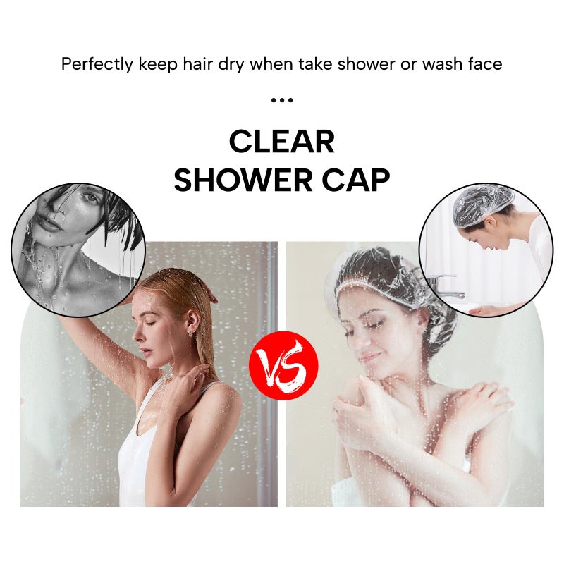 Years calm 100PS Disposable Shower Caps, Plastic Clear Shower Caps, lengthening and thickening Hair Caps for Hair dyeing assistance, Hotel and Hair Salon, Home Use, Portable Travel (Size 20.5"/52cmï¼‰ - Image 5